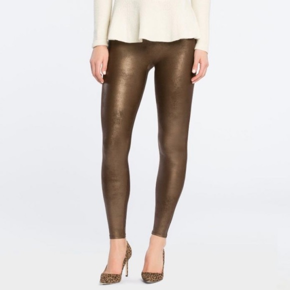 Spanx Bronze Metal Leggings 